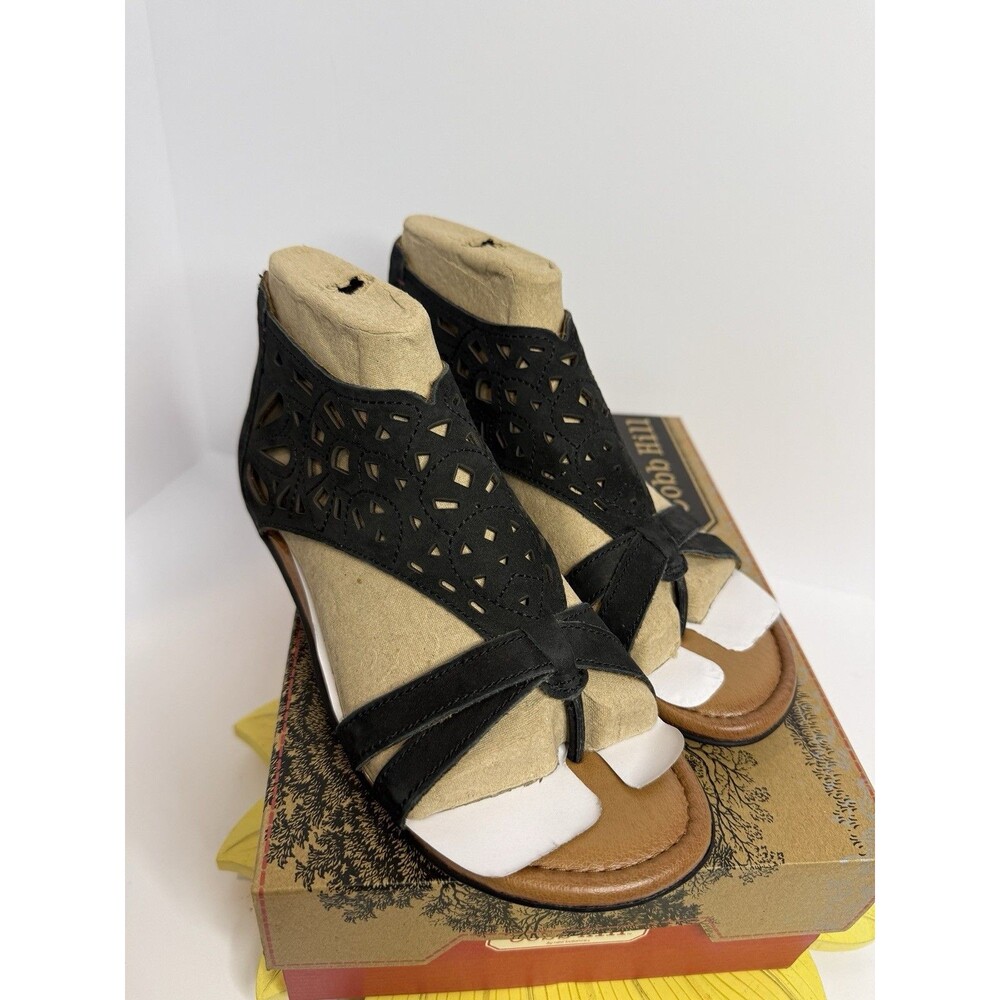 Cobb Hill Jordan CH Black Leather Sandals 7M NIB Comfort Zip Gladiator - Picture 5 of 6